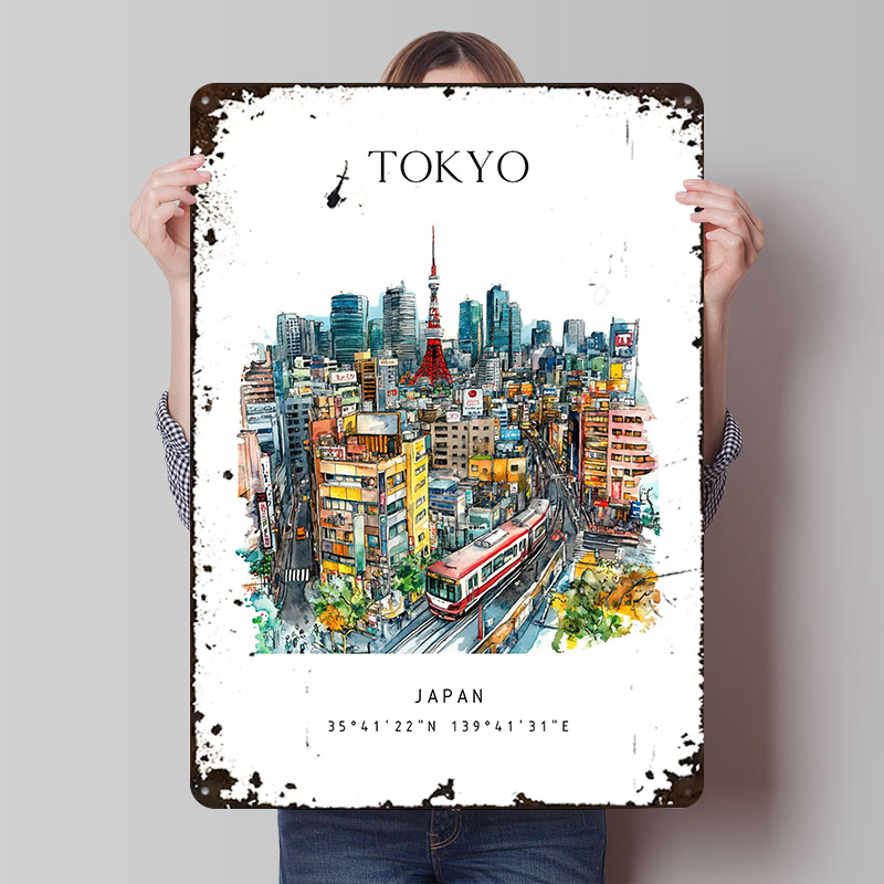 Retro Gaming Tokyo - 도쿄 일본 여행 프린트 포스터 맞춤형