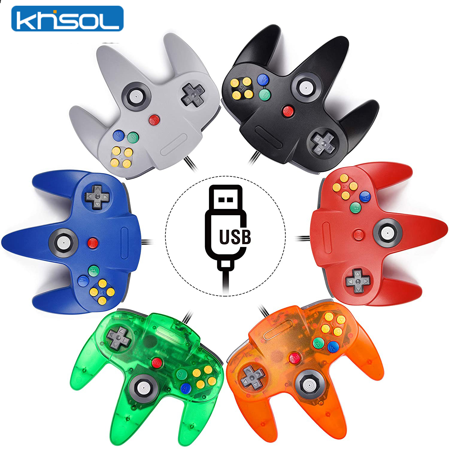 Retro Gaming Mac - N64 컨트롤러 클래식 USB 유선 원격