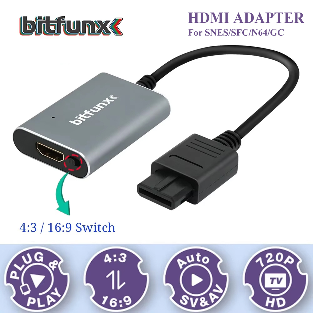 Bitfunx 720P Svideo/AV-HDMI 어댑 - Retro Gaming Mobile 리뷰 및 가격