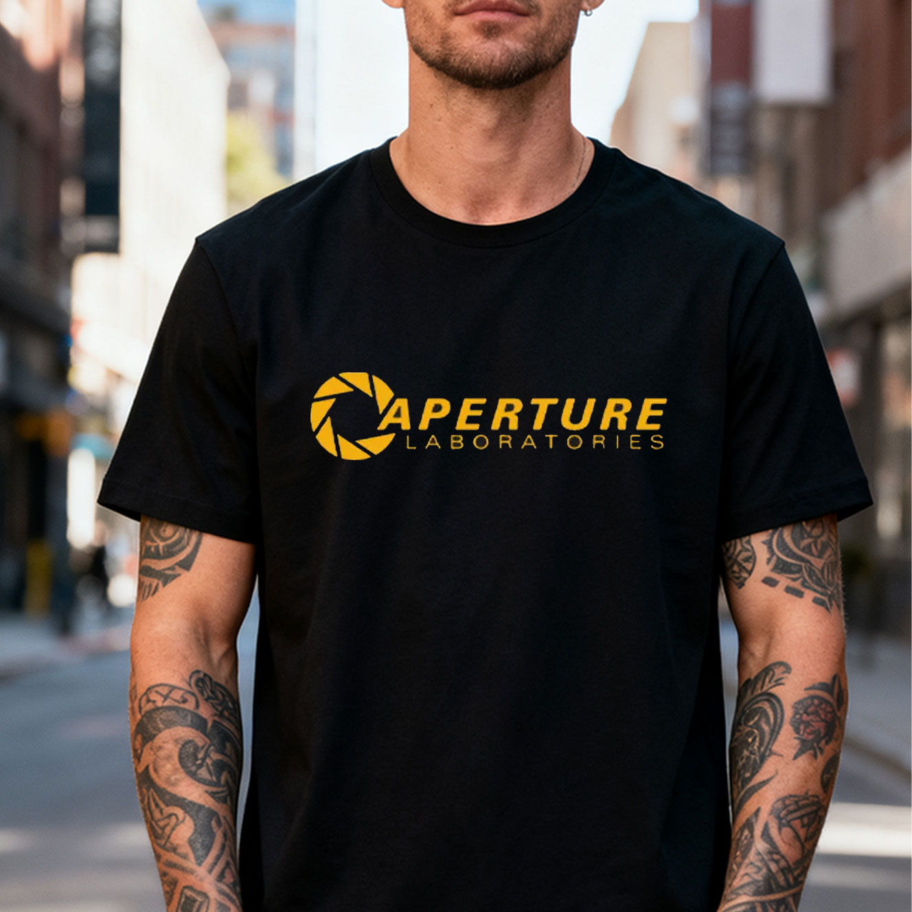 남성용 면 티셔츠 Aperture Laboratorie - Retro Gaming Logo 리뷰 및 가격