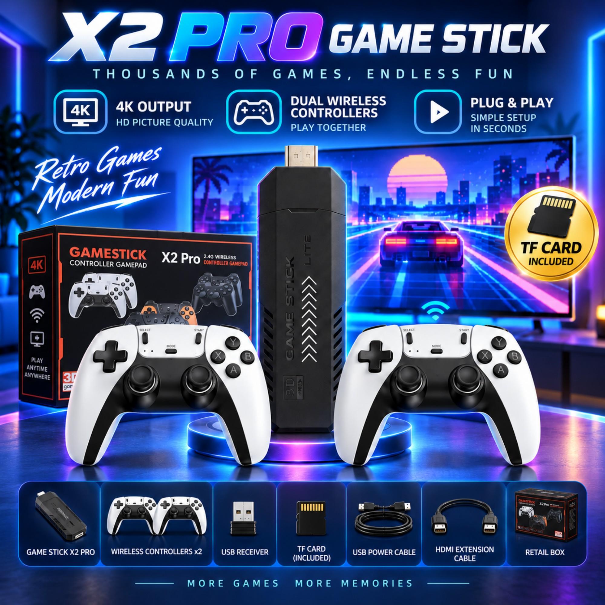 X2 PRO 게임 스틱: 4K HD TV용 비디오 게임 - Retro Gaming X2 Pro 리뷰 및 가격